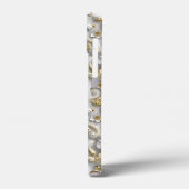 Wit Goud Decoratieve 3D Flora Bloemen Case-Mate iPhone Case (Achterkant / Links)