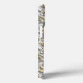 Wit Goud Decoratieve 3D Flora Bloemen Case-Mate iPhone Case (Achterkant / Rechts)