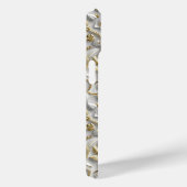 Wit Goud Decoratieve 3D Flora Bloemen Case-Mate iPhone Case (Achterkant / Rechts)