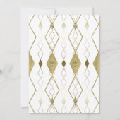 Wit & Goud Diamanten Glamour Moderne Klasse Bruilo Kaart (Achterkant)