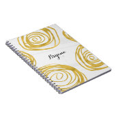 Wit & Goud Draai Rozen Modern Dagboek Notitieboek (Rechterzijde)