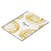 Wit & Goud Draai Rozen Modern Dagboek Notitieboek (Linkerzijde)