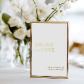 Wit & Goud Drink in Liefde Wedding Bar Sign Folie Uitnodiging