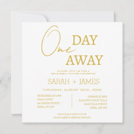 Wit & Goud Een dag weg Repetitie Diner Trouwen Kaart