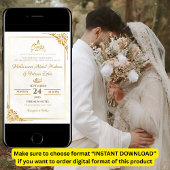 Wit Goud Eenvoudig Elegant Modern Nikah Walima Kaart