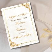 Wit Goud Eenvoudig Elegant Modern Nikah Walima Kaart