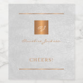 Wit goud elegante moderne gepersonaliseerde naam s wijn etiket (Enkel label)