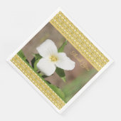 Wit Goud en Groen Trillium Papier servetten (Hoek)