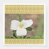 Wit Goud en Groen Trillium Papier servetten (Voorkant)