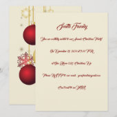 Wit, Goud en Rood Kerstfeest Kaart (Voorkant / Achterkant)