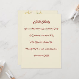 Wit, Goud en Rood Kerstfeest Kaart