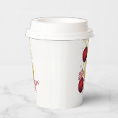 Wit, Goud en Rood Kerstfeest Papieren Bekers (Rechts)