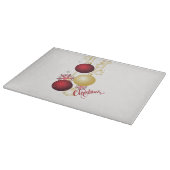 Wit, Goud en Rood Kerstfeest Snijplank (Hoek)