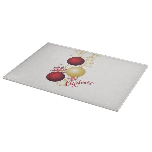 Wit, Goud en Rood Kerstfeest Snijplank (Hoek)