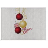 Wit, Goud en Rood Kerstfeest Snijplank (Voorkant)