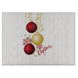 Wit, Goud en Rood Kerstfeest Snijplank