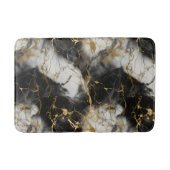 Wit, Goud en Zwart Luxe Marmer Elegant Badmat (Voorkant)
