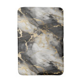 Wit, Goud en Zwart Luxe Marmer Elegant Badmat (Voorkant Verticaal)