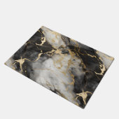 Wit, Goud en Zwart Luxe Marmer Elegant Deurmat (Schuin)