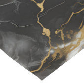 Wit, Goud en Zwart Luxe Marmer Elegant Korte Tafelloper (Hoek)