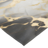 Wit, Goud en Zwart Luxe Marmer Elegant Tafelkleed (Gekanteld)