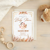 Wit Goud Esthetische baby douche uitnodigingen