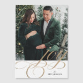 Wit & Goud Feestelijke Bloei Vreugde Vakantie Magn Magnetische Uitnodiging (Voorkant)