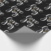 Wit Goud Feestelijke Kerstmis Liefde & Vreugde Cadeaupapier (Hoek)