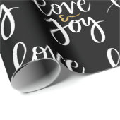 Wit Goud Feestelijke Kerstmis Liefde & Vreugde Cadeaupapier (Rol Hoek)