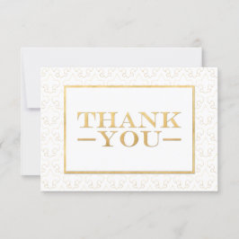 Wit & Goud Fleur de Lis Wedding Dank u Kaarten