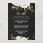 wit goud floraal zwart omhullingskaart informatiekaartje (Voorkant)