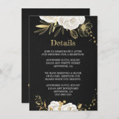 wit goud floraal zwart omhullingskaart informatiekaartje (Voorkant / Achterkant)