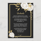 wit goud floraal zwarte details informatiekaartje (Voorkant)
