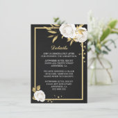 wit goud floraal zwarte details informatiekaartje (Staand voorkant)
