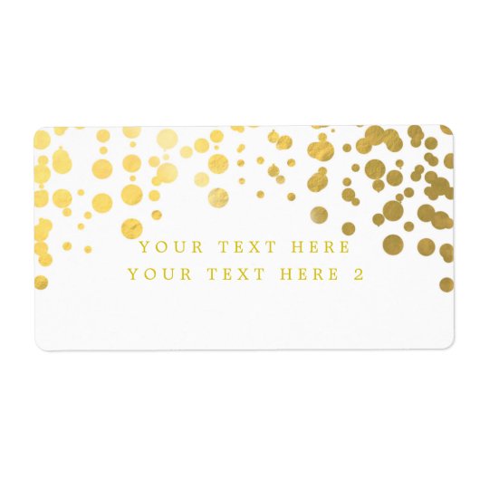 Wit & Goud Folie Confetti Modern Pakket Label (Voorkant)