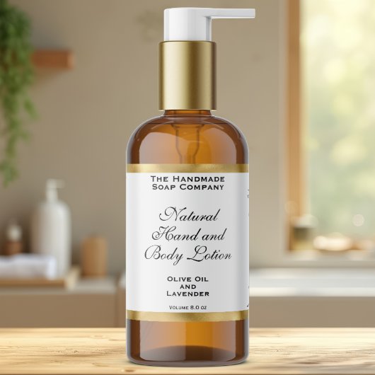 Wit & Goud Folie Cosmetica Fles Label