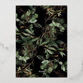 Wit goud folie frame | Boho botanische Eucalyptus Folie Uitnodiging (Achterkant)