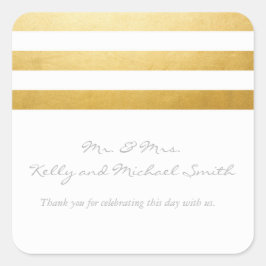 Wit & Goud Folie Strepen Elegante Sticker
