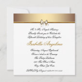 Wit Goud Foto Quinceanera Uitnodigingen (Achterkant)