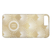 Wit & goud geometrisch art-deco patroon Case-Mate iPhone case (Achterkant (Horizontaal))