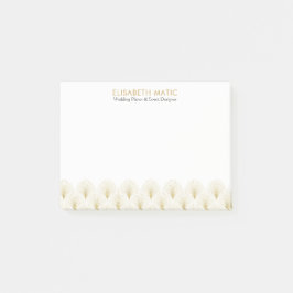 Wit & Goud Geometrisch Art-deco Patroon Post-it® Notes