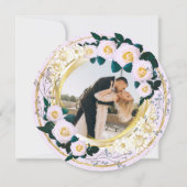 Wit Goud Gepersonaliseerde Bloemen Elegante Bruilo Kaart (Achterkant)