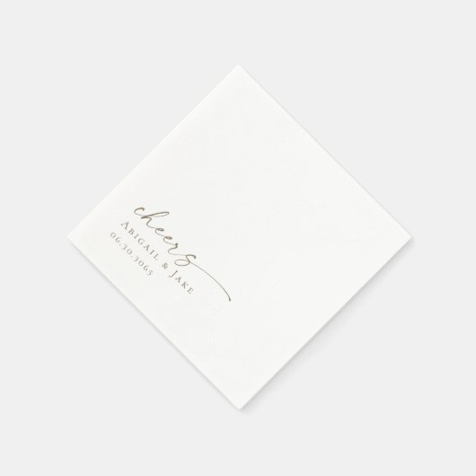 Wit & Goud Gepersonaliseerde Huwelijksservetten Servet (Hoek)
