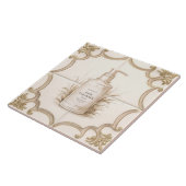 Wit & Goud Gezichtsreiniger Fles Grappige Badkamer Tegeltje (Zijkant)