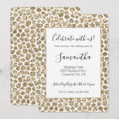 Wit Goud Glam Glitter Glans Luipaardprint Kaart (Voorkant / Achterkant)