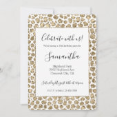 Wit Goud Glam Glitter Glans Luipaardprint Kaart (Voorkant)