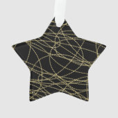 Wit Goud Glam Glitterende Kerst Ornament (achterkant)