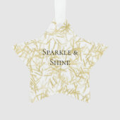 Wit Goud Glam Glitterende Kerst Ornament (voorkant)