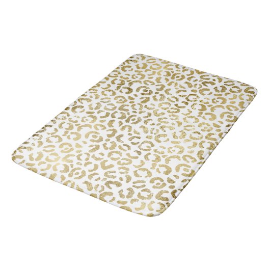 Wit Goud Glam Leopard Badmat (Gekanteld)