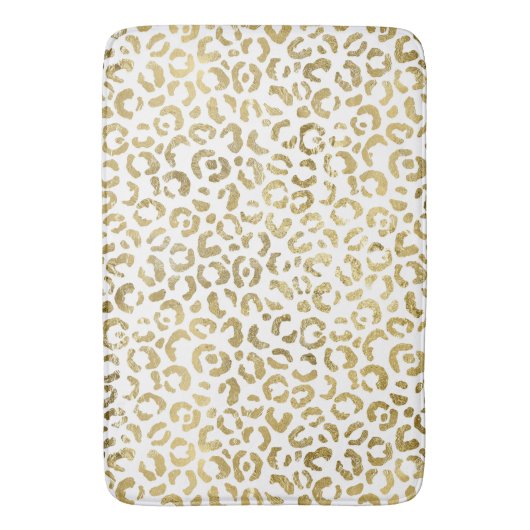 Wit Goud Glam Leopard Badmat (Voorkant Verticaal)